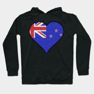 New Zealander Jigsaw Puzzle Heart Design - Gift for New Zealander With New Zealand Roots Hoodie